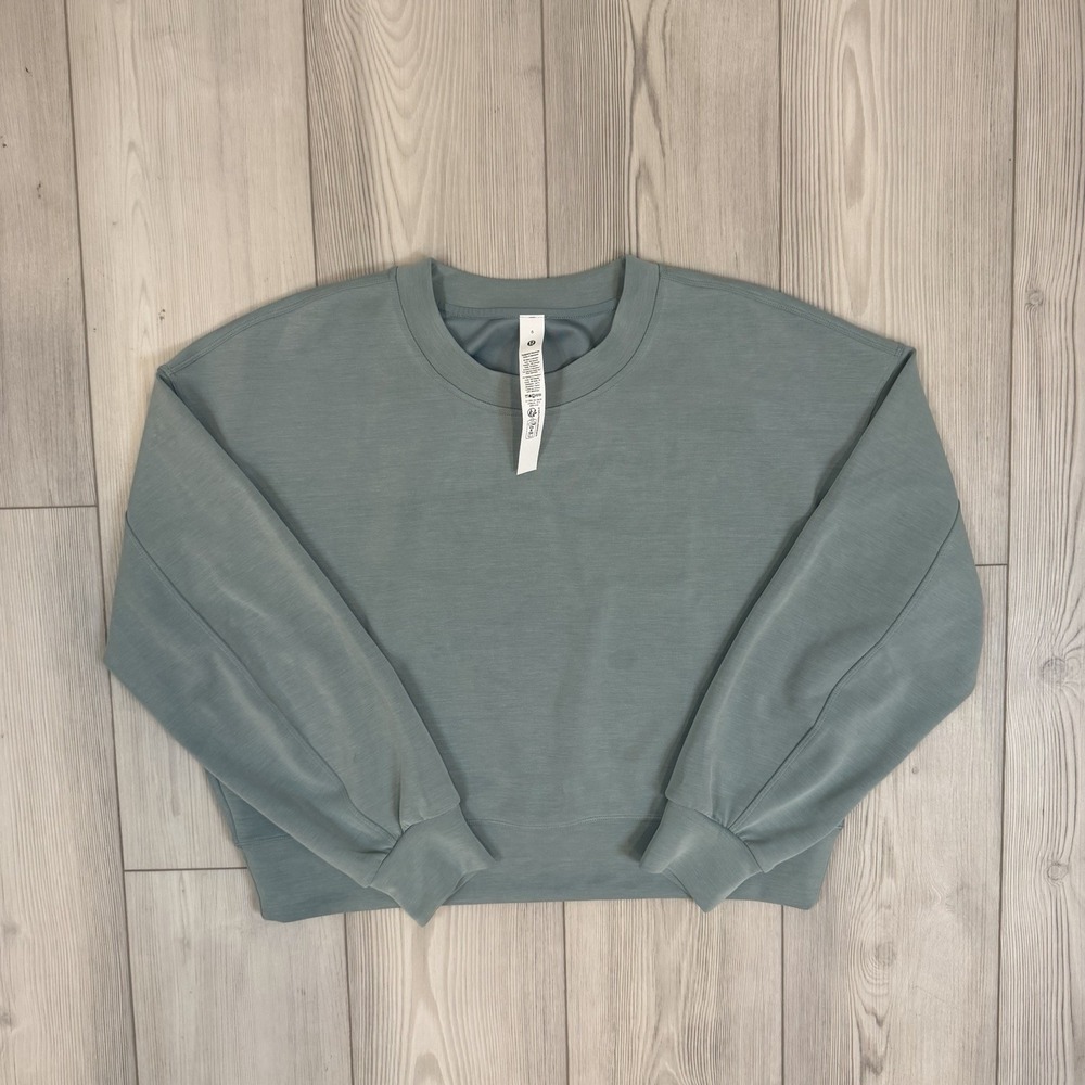 Lululemon X Peloton 6 Perfectly Oversized Cropped Crew Softstreme Tidewater Teal
